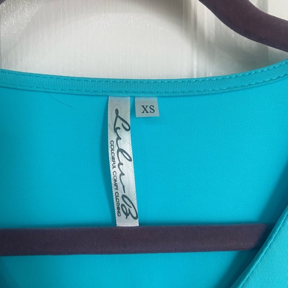 Lulu b V Neck Top XS Turquoise - Picture 4 of 6